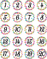 Confetti Numbers Stickers