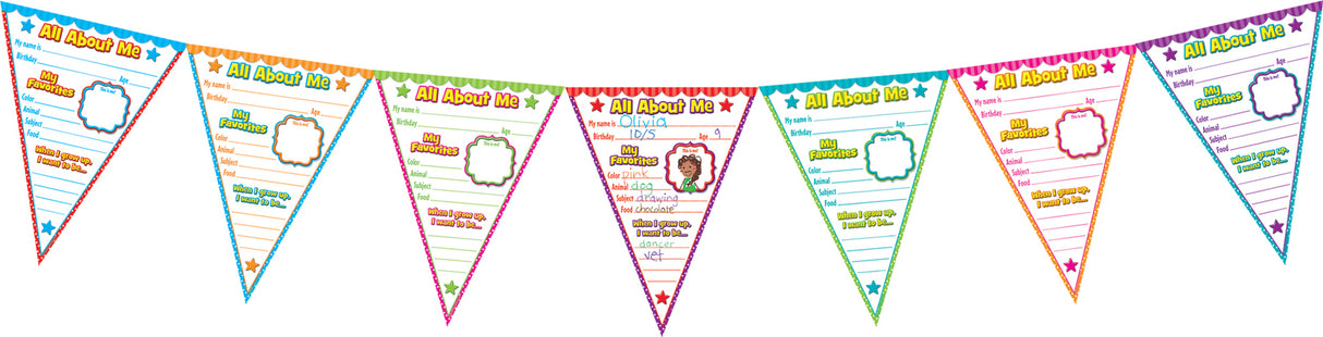 All About Me Pennants Bulletin Board