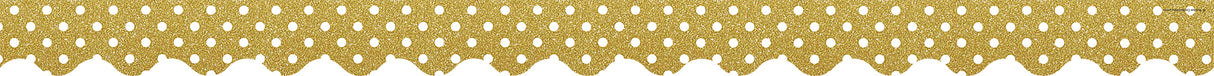 Gold Shimmer Polka Dot Scalloped Border Trim