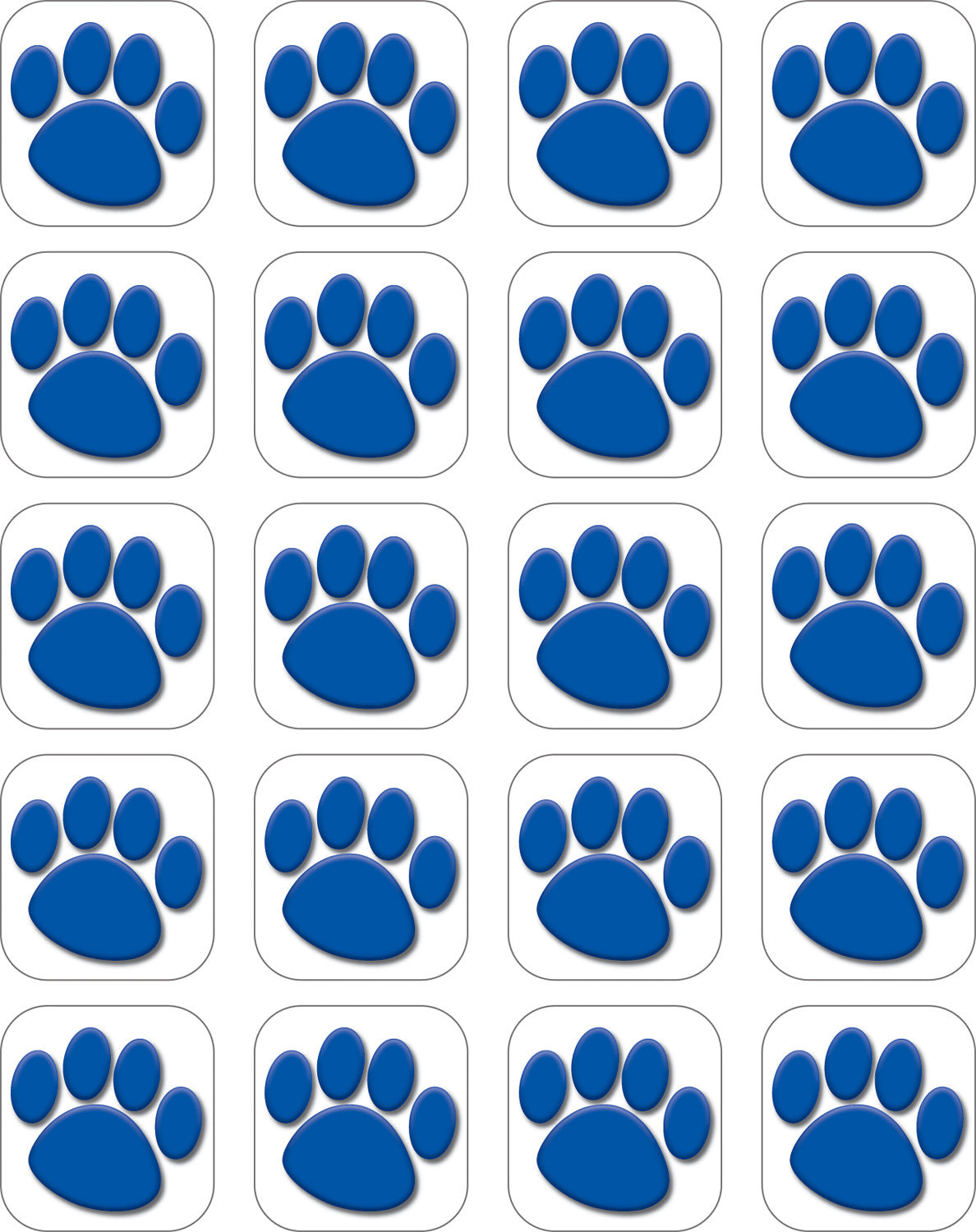 Blue Paw Prints Stickers