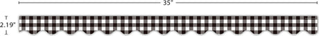 Black and White Gingham Scalloped Border Trim