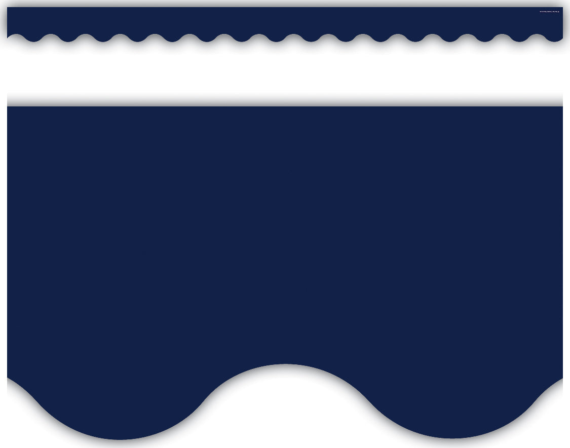 Navy Scalloped Border Trim