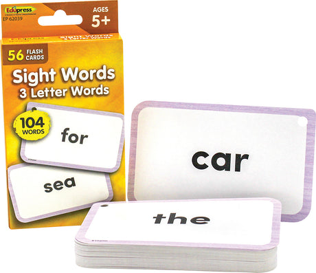Sight Words Flash Cards - 3 Letter Words