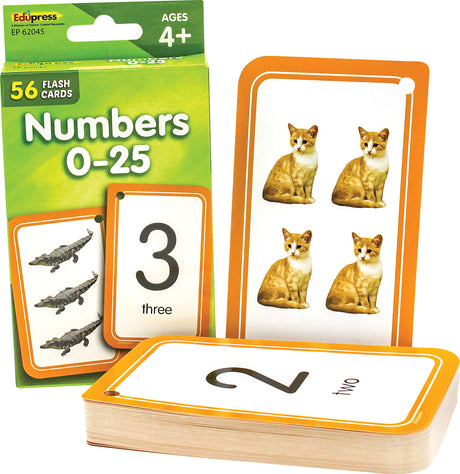 Numbers 0–25 Flash Cards