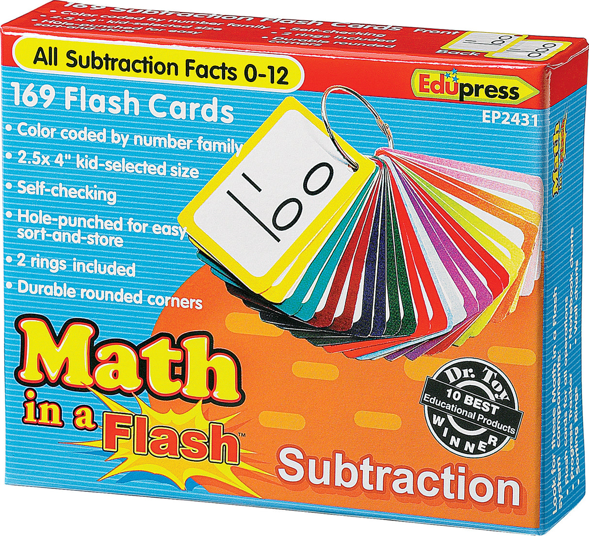 Math In A Flash Cards: Subtraction