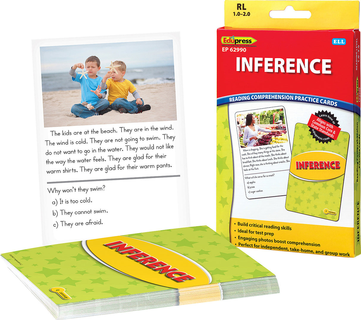 Reading Comprehension Practice Cards: Inference (Yellow Level)