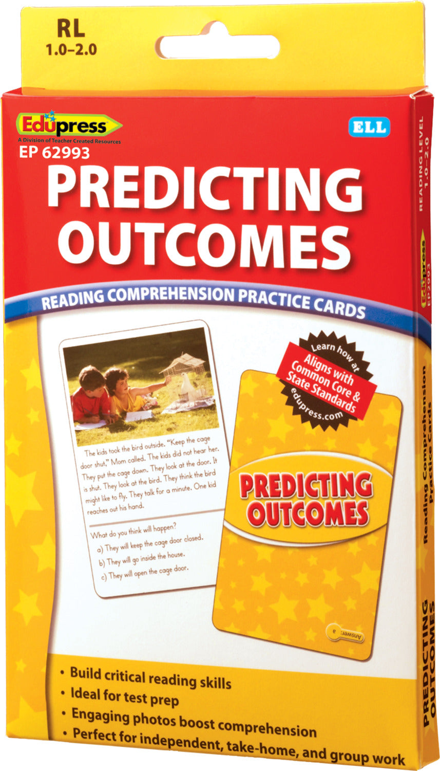 Reading Comprehension Practice Cards: Predicting Outcomes (Yellow Level)