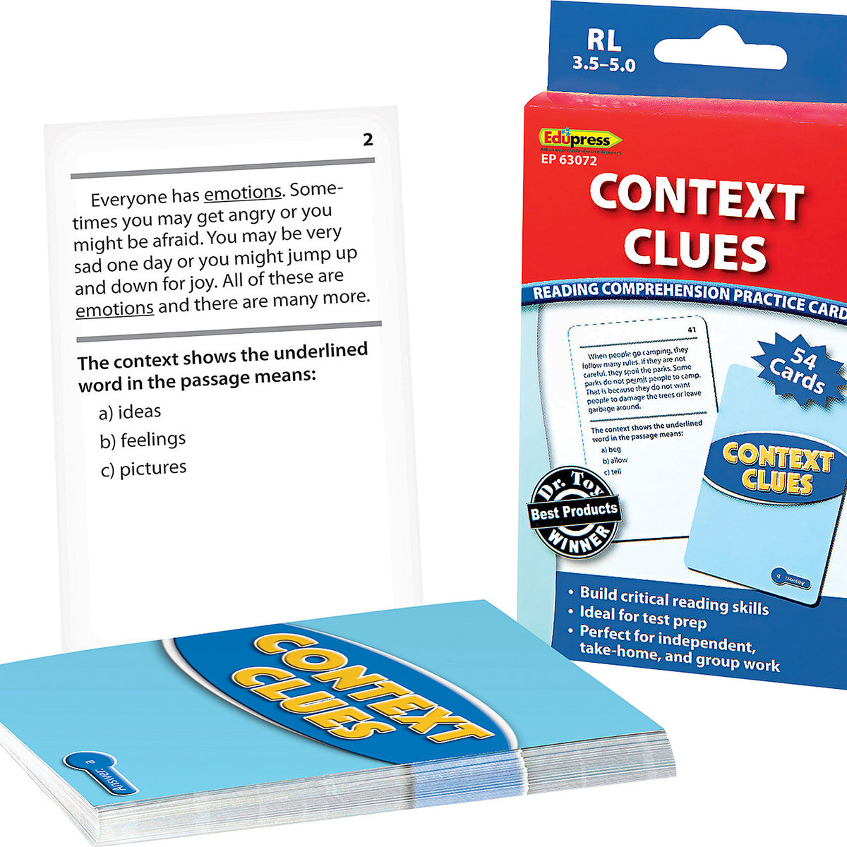 Reading Comprehension Practice Cards: Context Clues (Blue Level ...