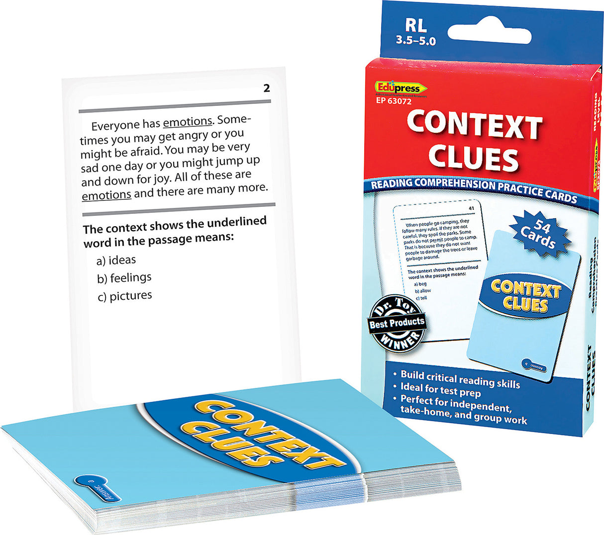 Reading Comprehension Practice Cards: Context Clues (Blue Level)