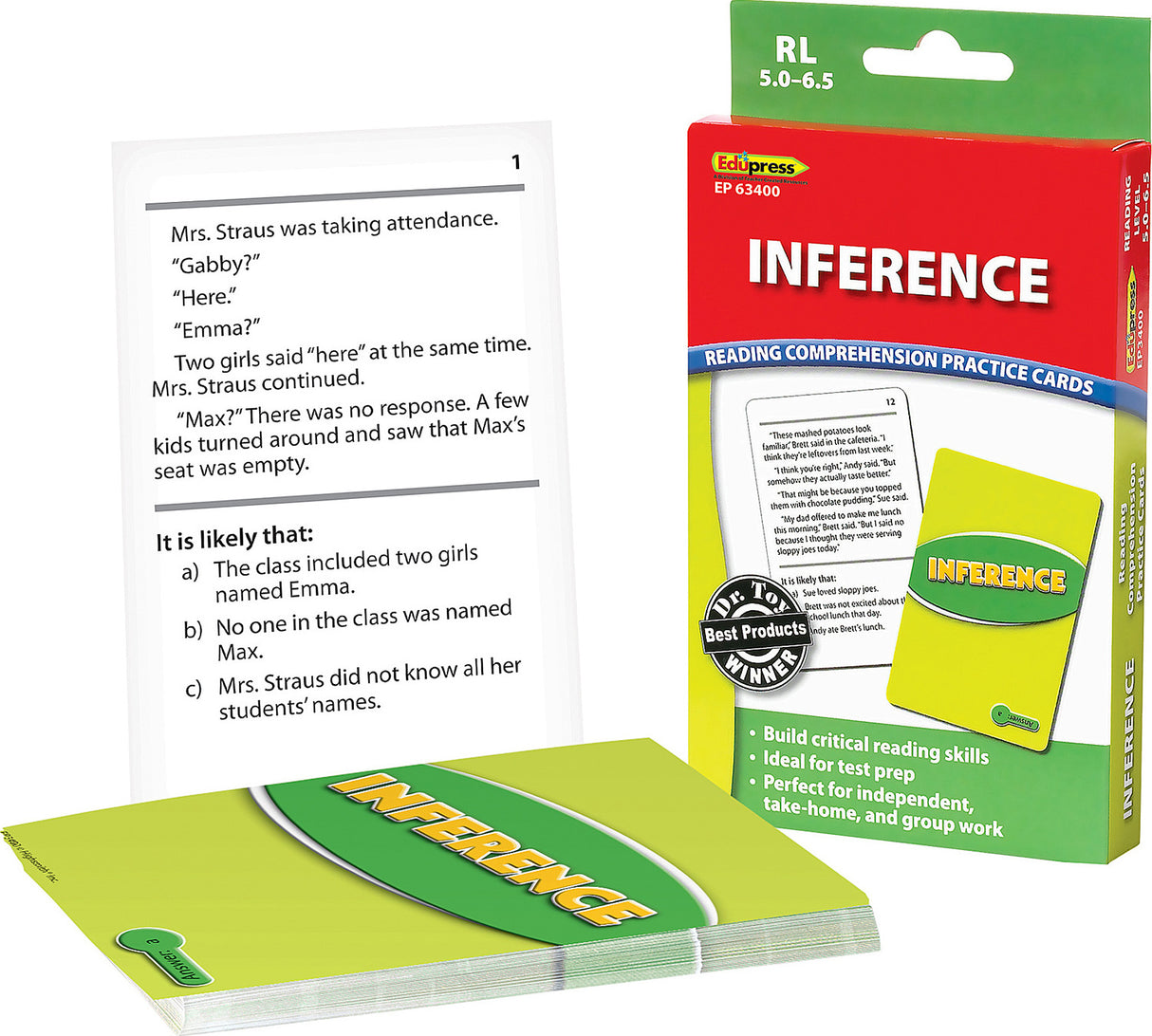 Reading Comprehension Practice Cards: Inference (Green Level)