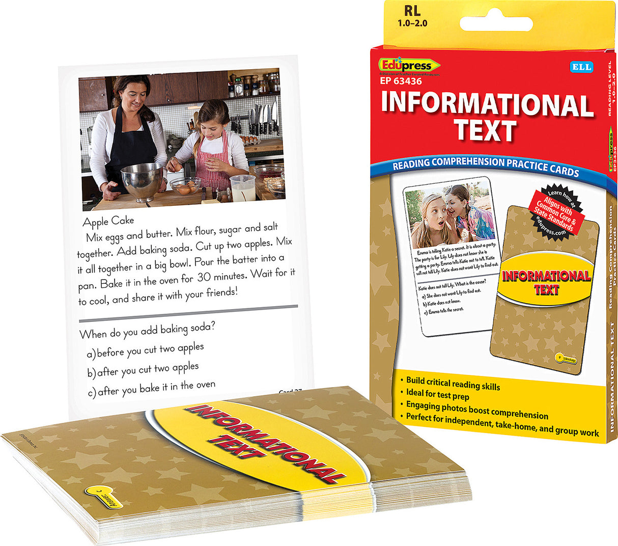 Reading Comprehension Practice Cards: Informational Text (Yellow Level)