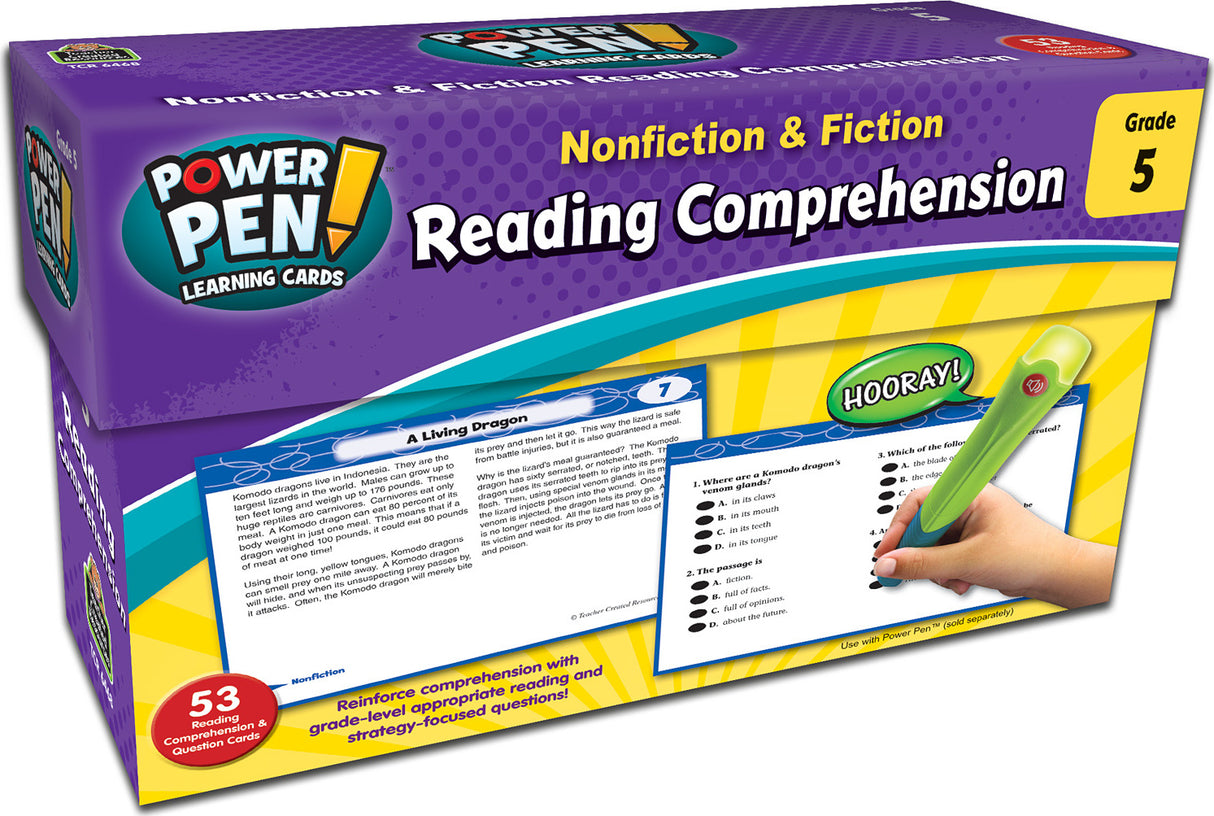 Power Pen® Learning Cards: Nonfiction & Fiction Reading Comprehension (Gr. 5)