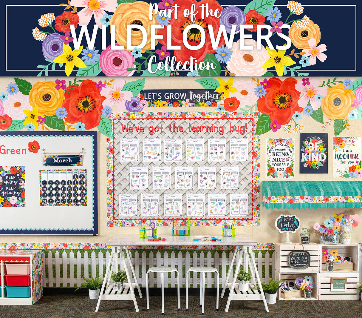 Wildflowers Let's Grow Together Banner