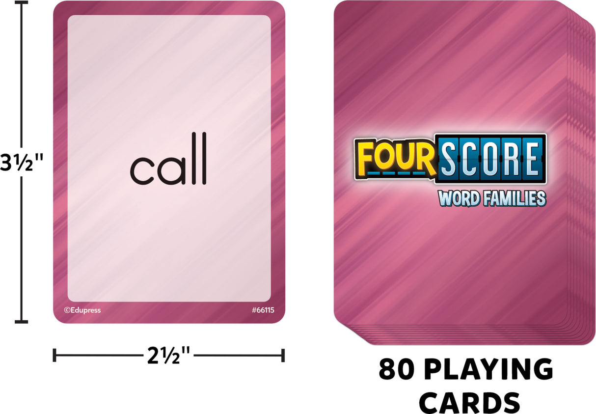 Four Score Card Game: Word Families