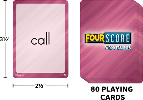 Four Score Card Game: Word Families