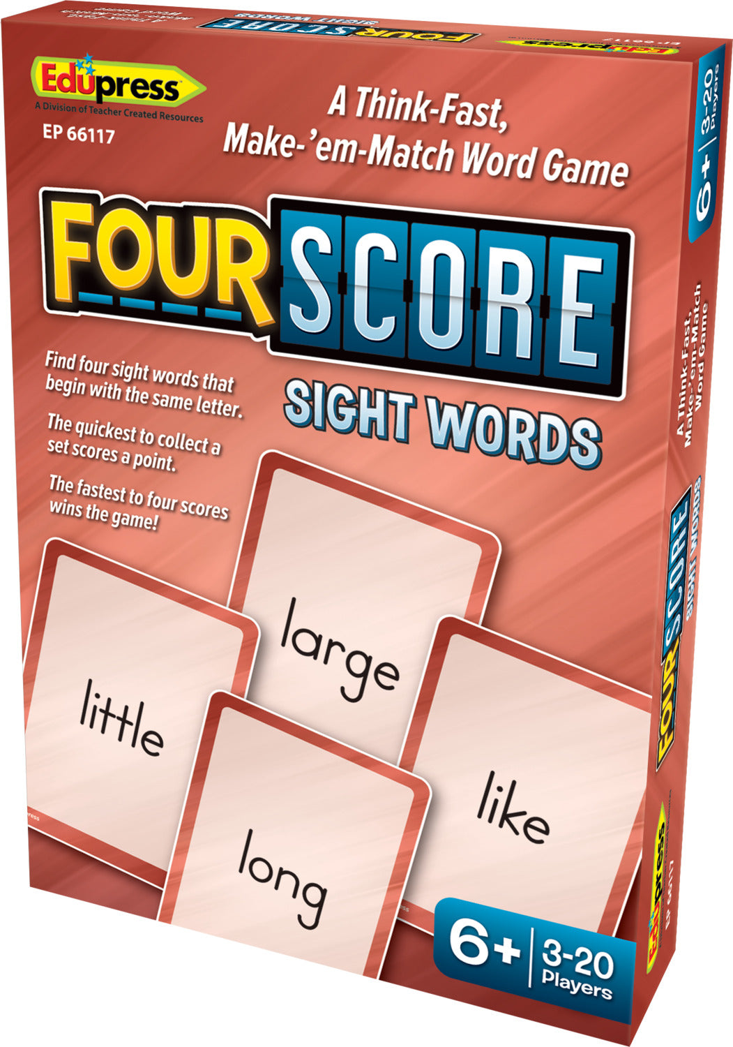 Four Score Card Game: Sight Words