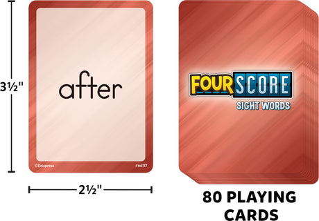 Four Score Card Game: Sight Words