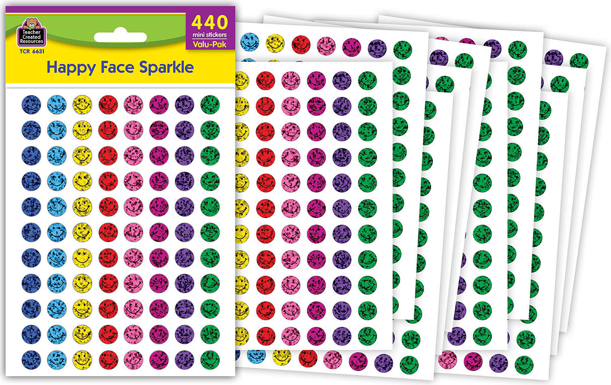 Happy Face Sparkle Mini Stickers Valu-Pak