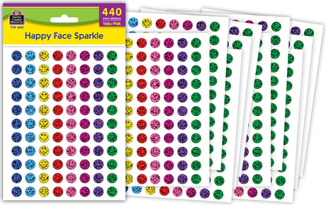 Happy Face Sparkle Mini Stickers Valu-Pak