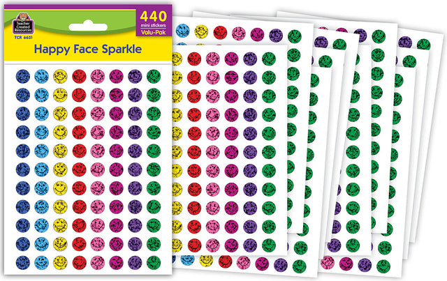 Happy Face Sparkle Mini Stickers Valu-Pak