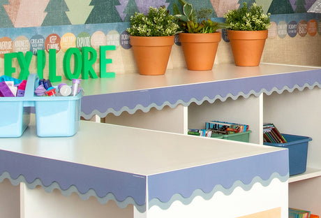 Stone Blue Scalloped Border Trim