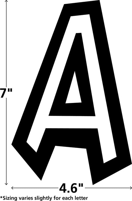 Black and White 7" Fun Font Letters