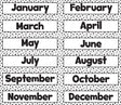 Black Painted Dots on White Monthly Headliners