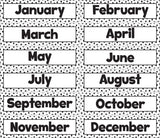 Black Painted Dots on White Monthly Headliners