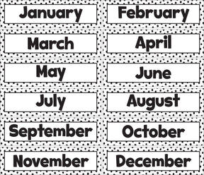 Black Painted Dots on White Monthly Headliners