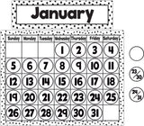 Black Painted Dots on White Monthly Headliners