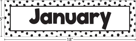 Black Painted Dots on White Monthly Headliners