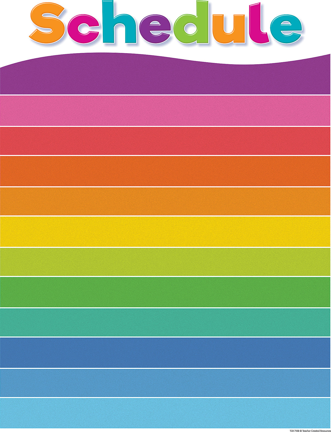 Colorful Schedule Write-On/Wipe-Off Chart