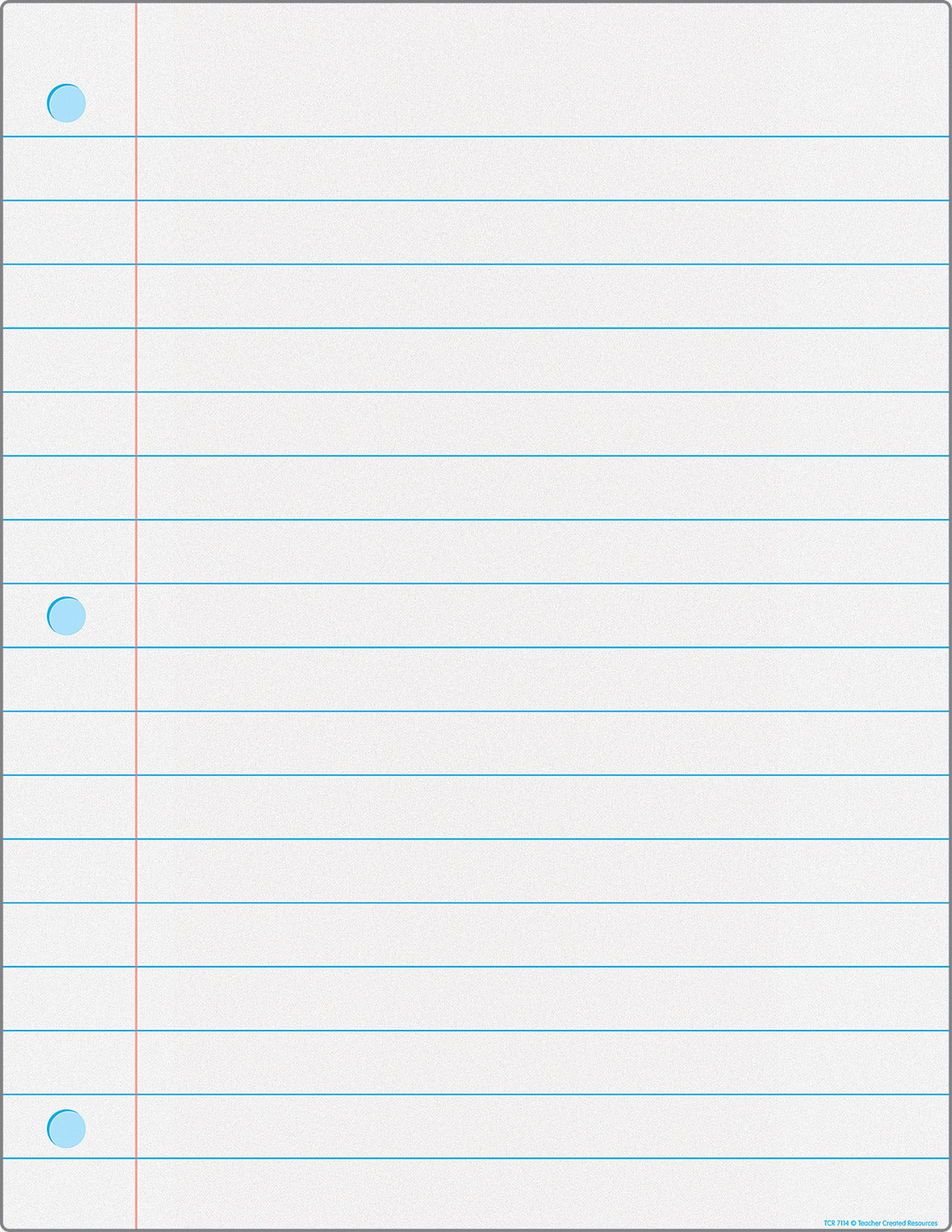 Notebook Paper Write-On/Wipe-Off Chart