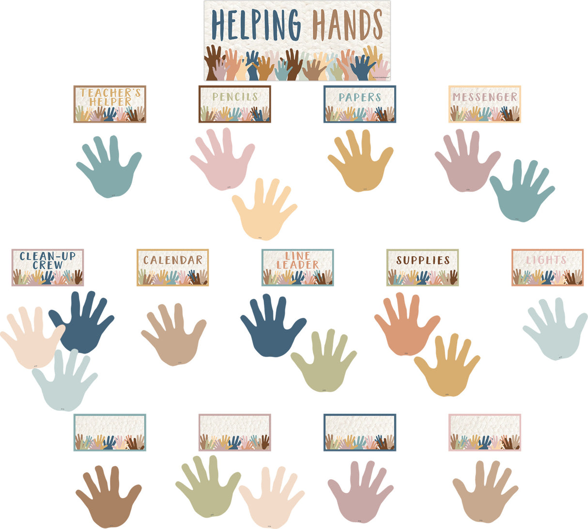 Everyone is Welcome Helping Hands Mini Bulletin Board