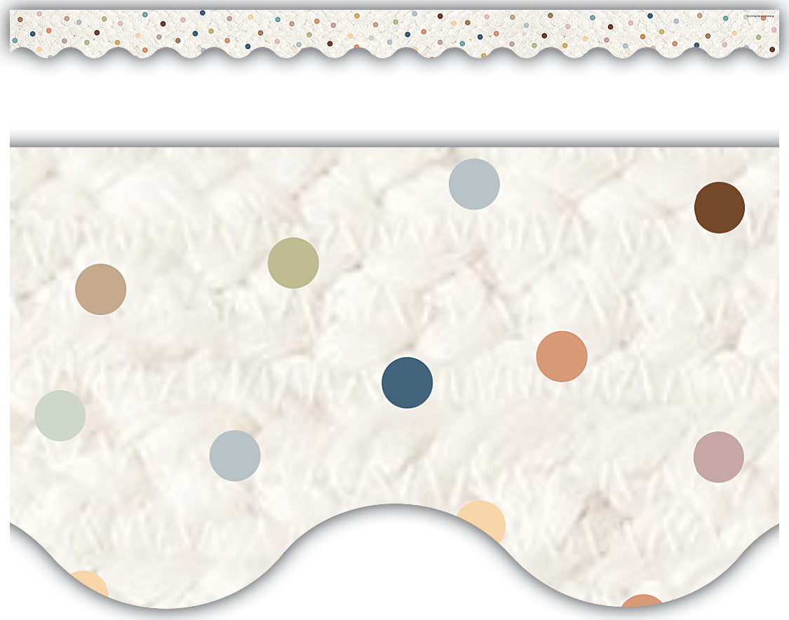 Everyone is Welcome Dots Scalloped Border Trim