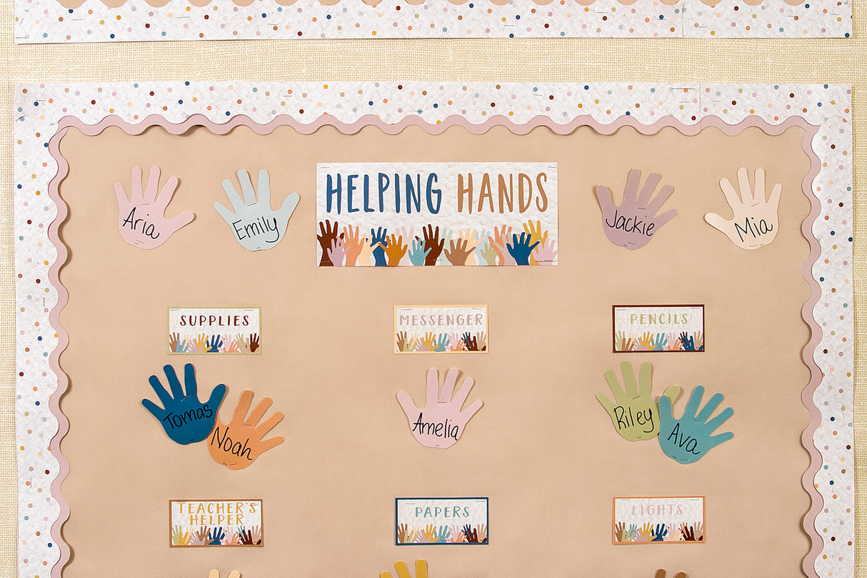 Everyone is Welcome Dots Scalloped Border Trim