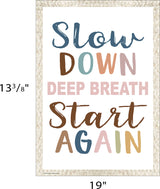 Slow Down, Deep Breath, Start Again Positive Poster