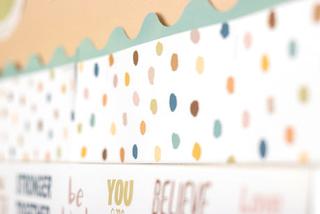 Everyone is Welcome Painted Dots Straight Border Trim