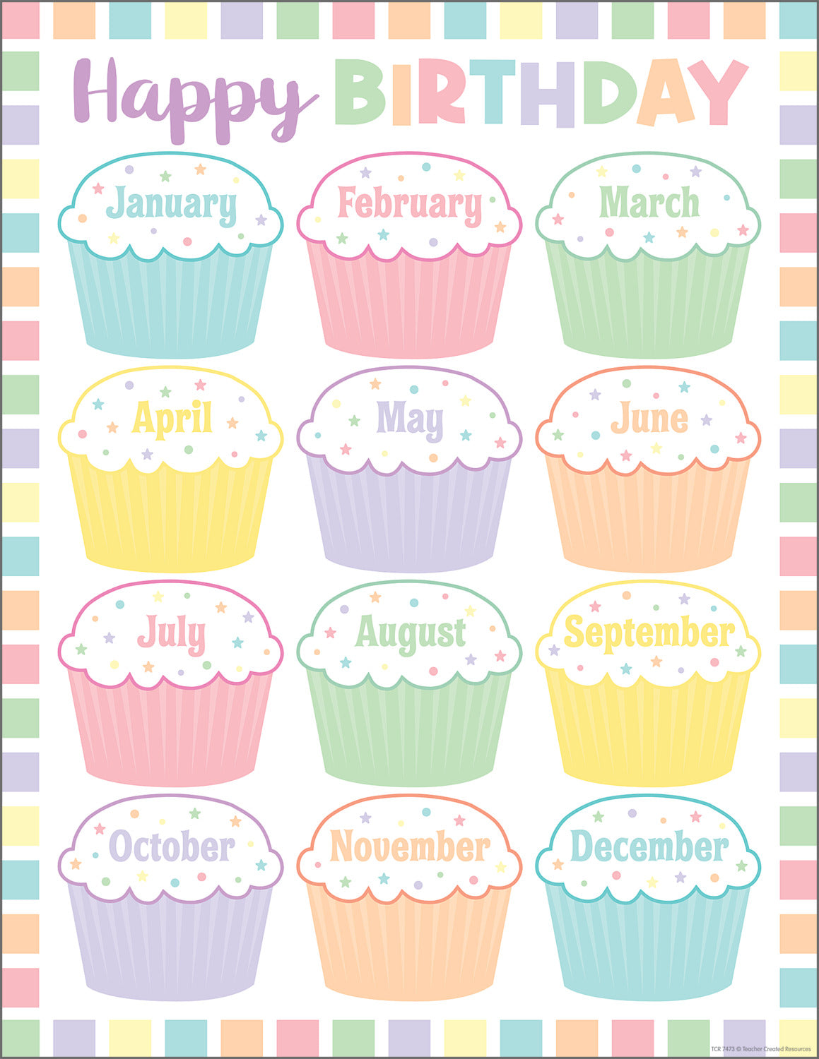 Pastel Pop Happy Birthday Chart