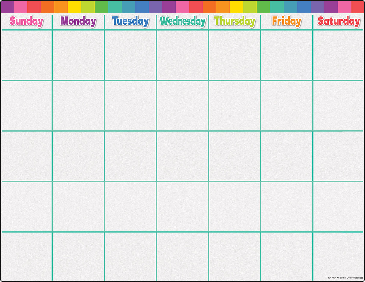 Colorful Calendar Write-On/Wipe-Off Chart