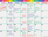 Colorful Calendar Write-On/Wipe-Off Chart