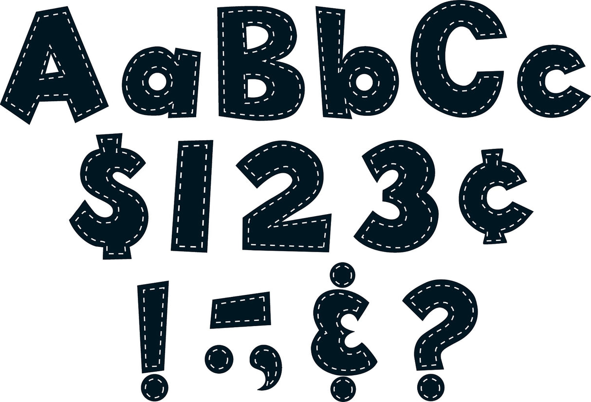 Black Stitch 4" Fun Font Letters