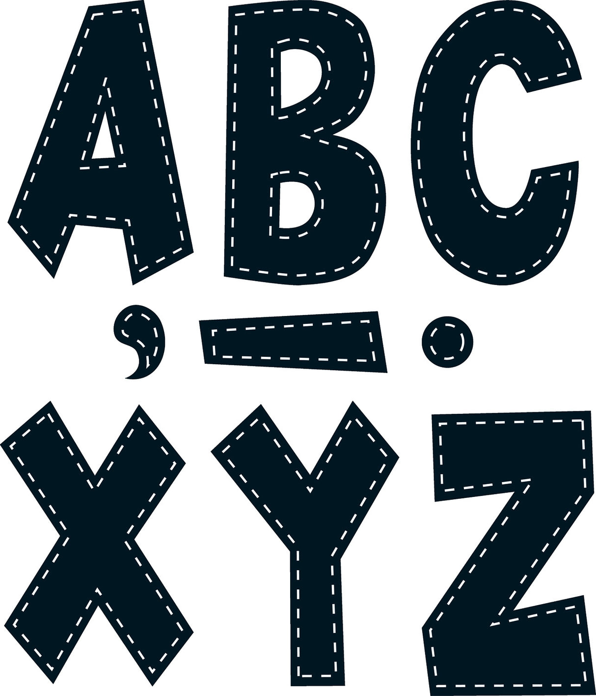 Black Stitch 7" Fun Font Letters