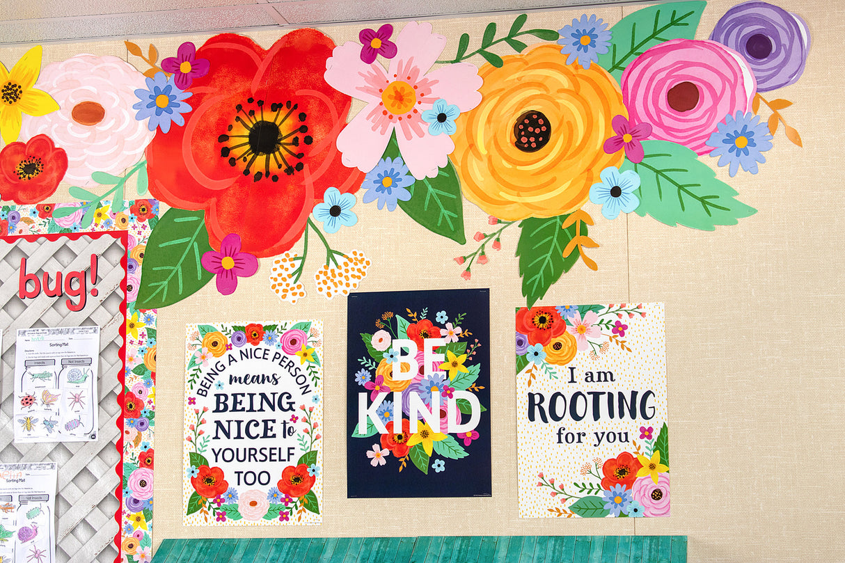 Wildflowers Be Kind Positive Poster