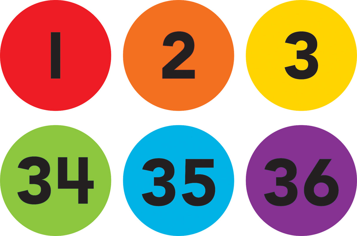 Spot On® Carpet Markers Numbers 1–36 - 4"