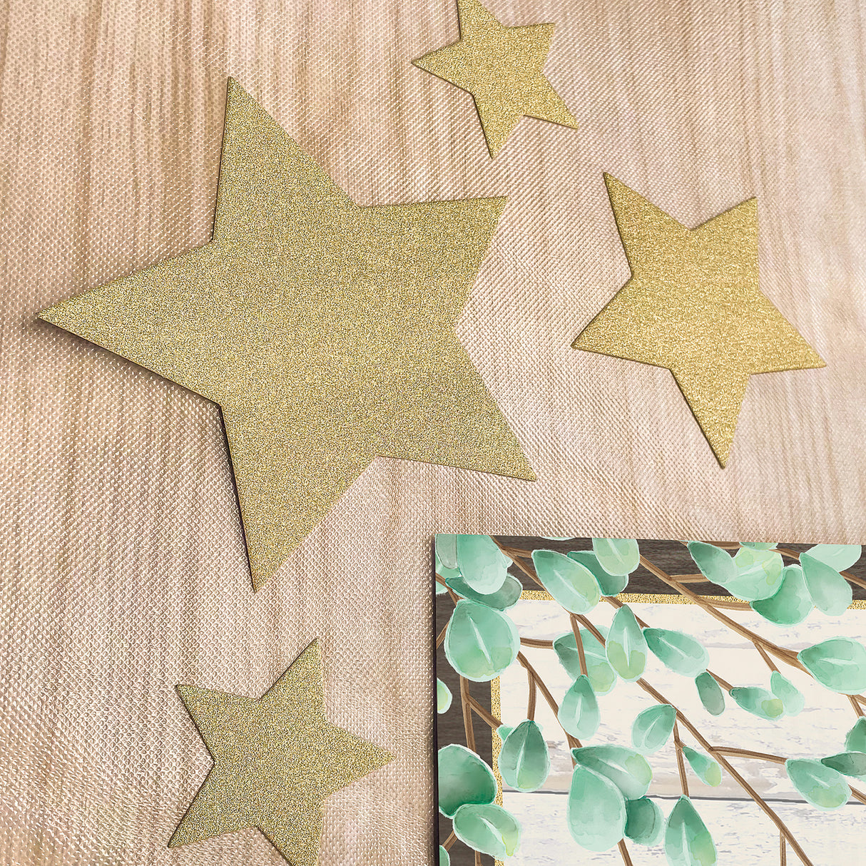 Gold Glitz Stars Accents - Assorted Sizes