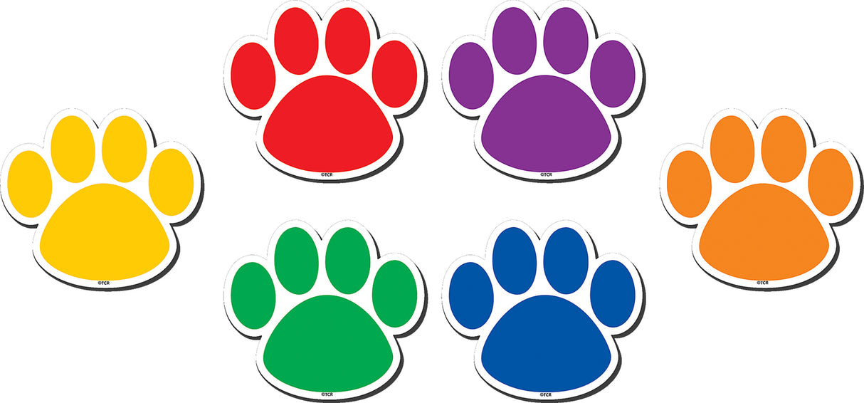 Colorful Paw Prints Magnetic Accents