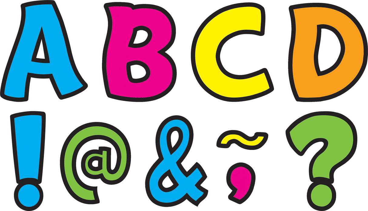 Neon Brights Funtastic Font 3" Magnetic Letters