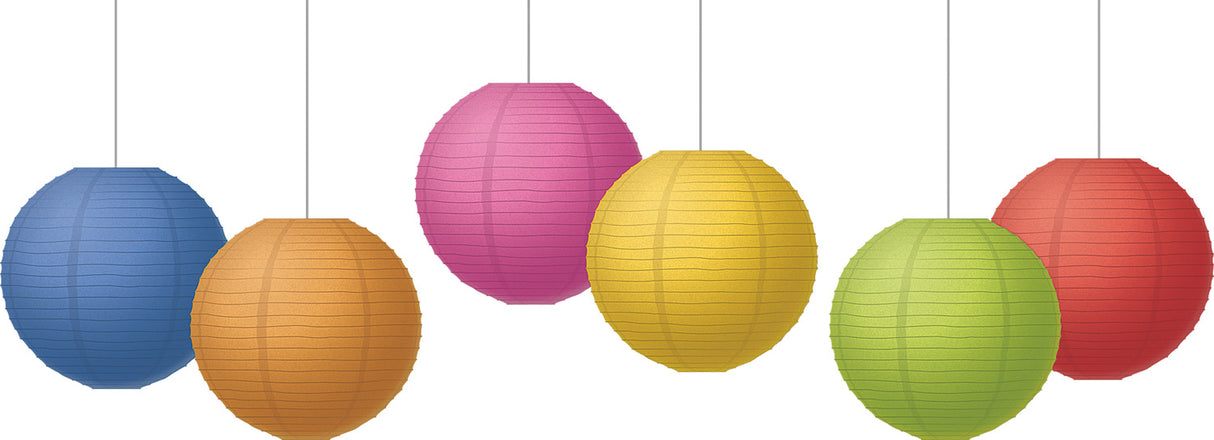 Colorful 8" Hanging Paper Lanterns