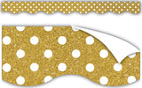 Clingy Thingies: Gold Shimmer With White Polka Dots Borders